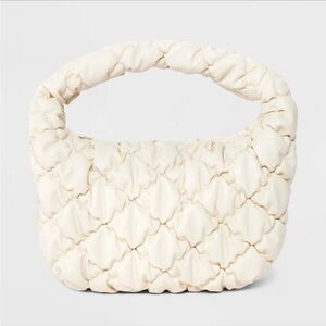 a new day Cream Quilted Shoulder Bag